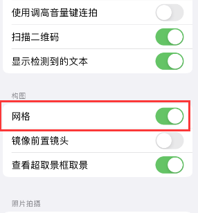 通许苹果手机维修网点分享iPhone如何开启九宫格构图功能