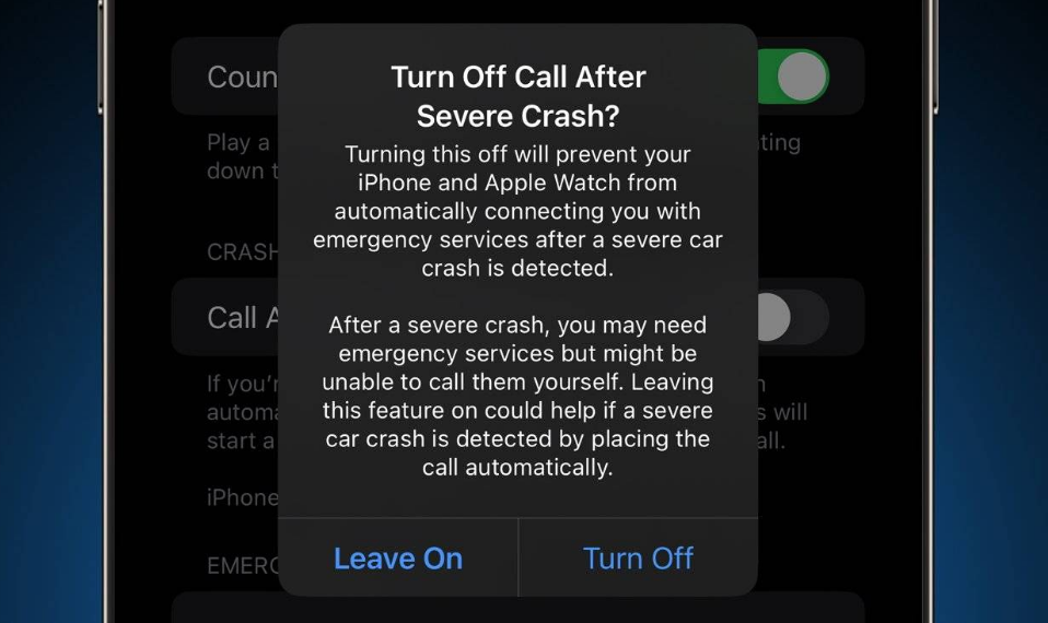 通许苹果14维修分享 iPhone 14 和 Apple Watch 上关闭崩溃检测 